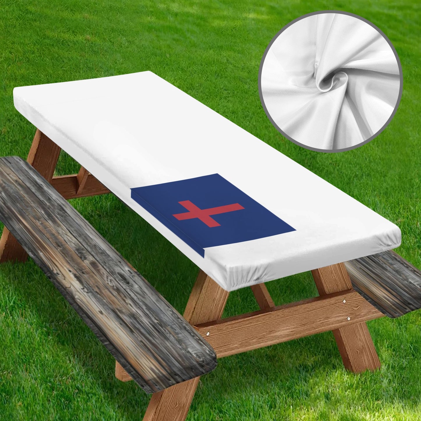 Christian Flag Picnic Table Cover (72" x 30") (Made in the USA)