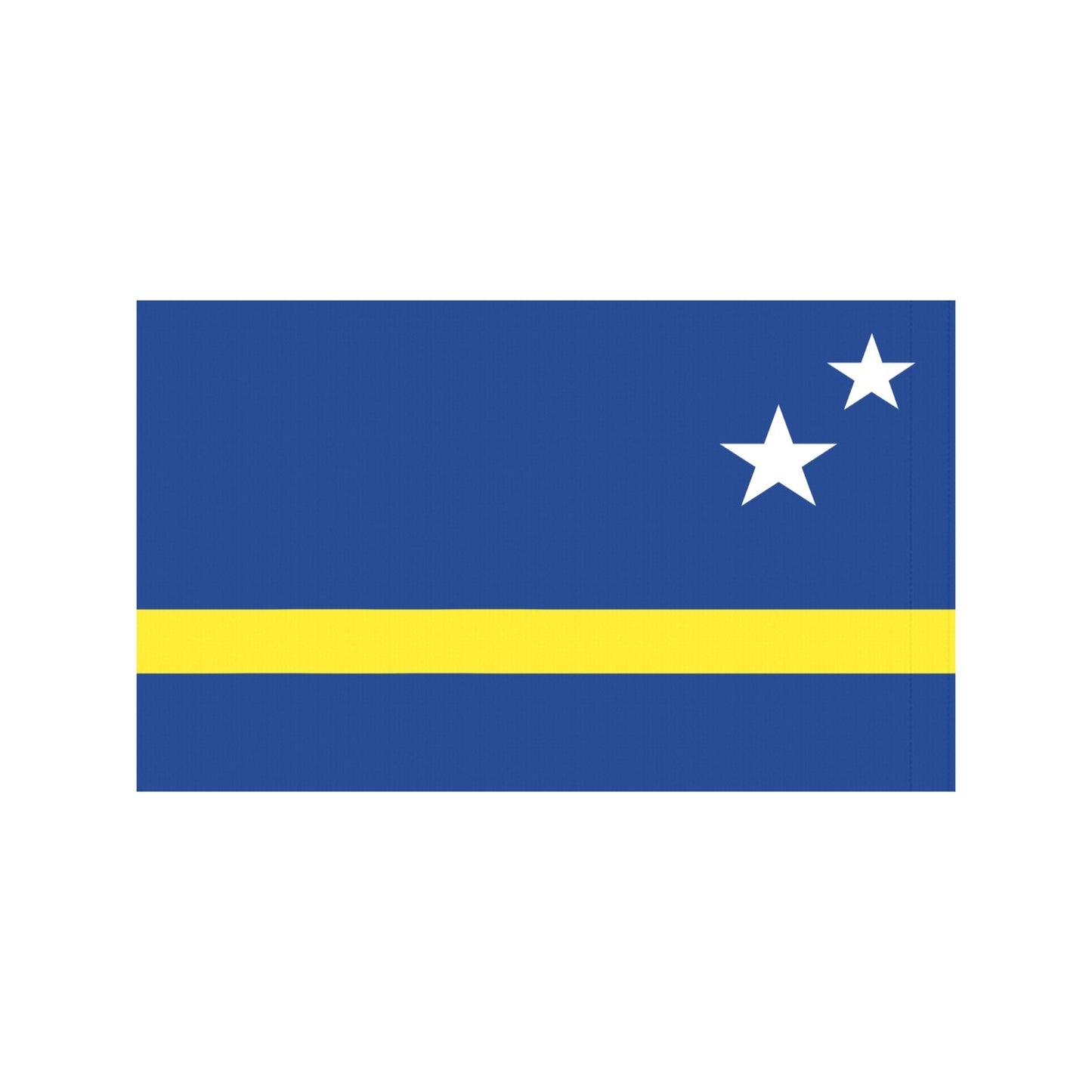 Blue flag with yellow stripe, white stars; Luv My Flag.