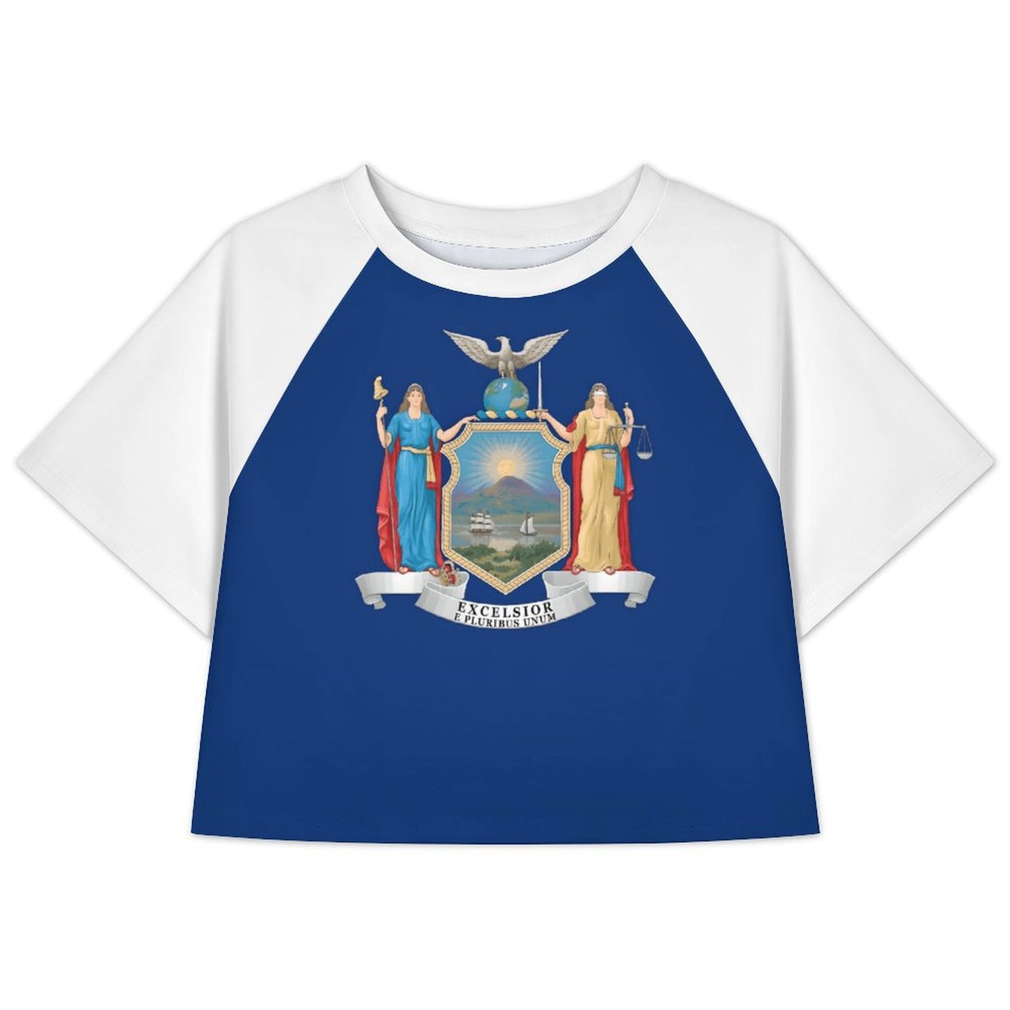 New York Flag Inspired Women's Cropped Shirt