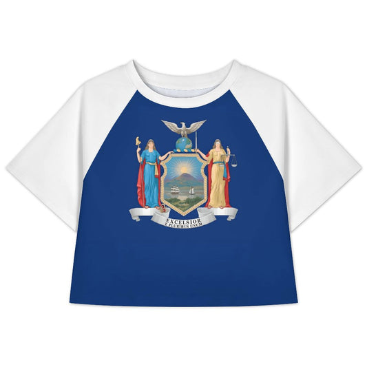 New York Flag Inspired Women's Cropped Shirt