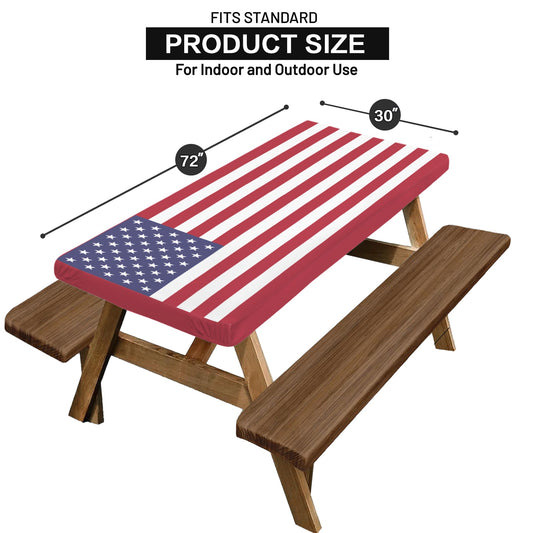USA/American Flag Picnic Table Cover (72" x 30") (Made in the USA)