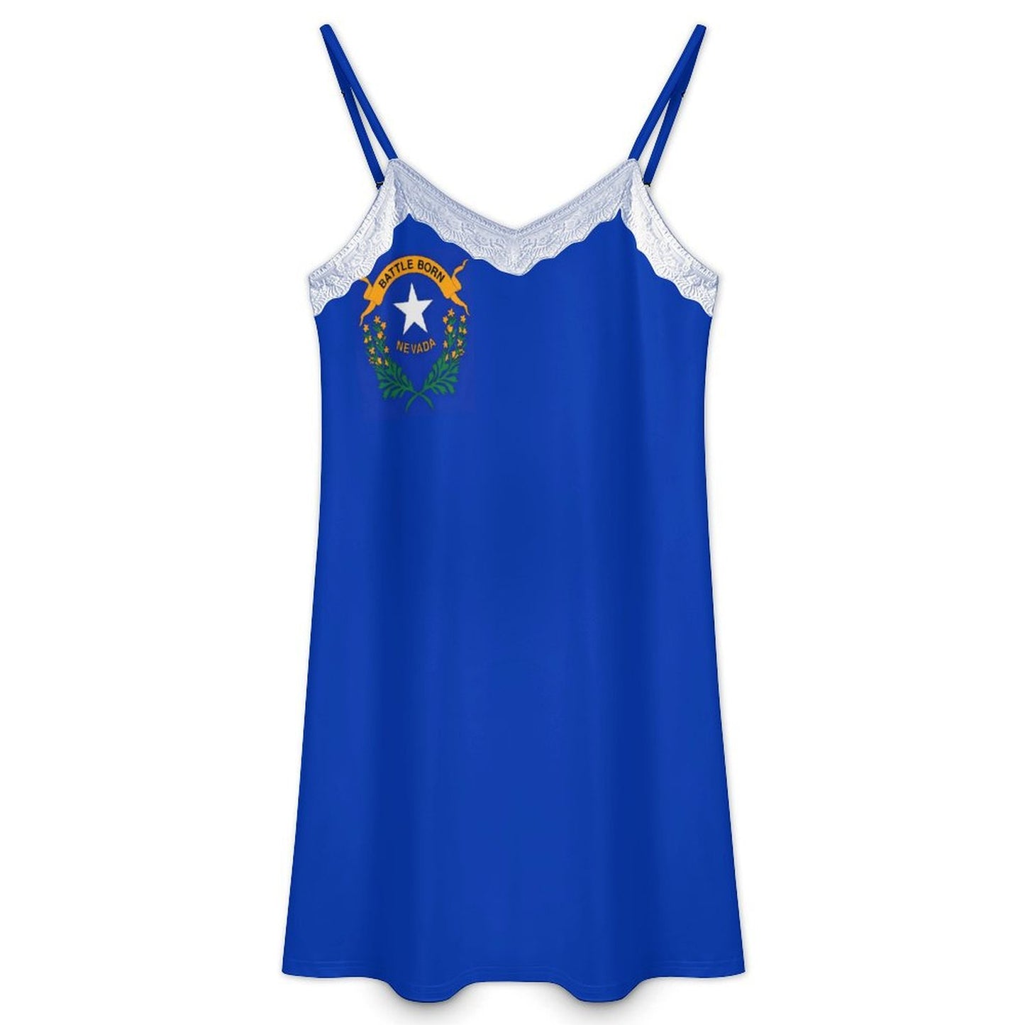 Nevada Flag Inspired Lace Trim Camisole Nightgown
