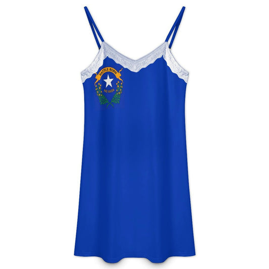 Nevada Flag Inspired Lace Trim Camisole Nightgown