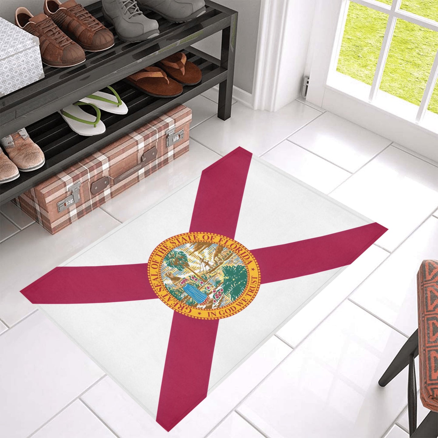 Florida Flag Inspired Doormat 30" x 18" (Sponge Material)