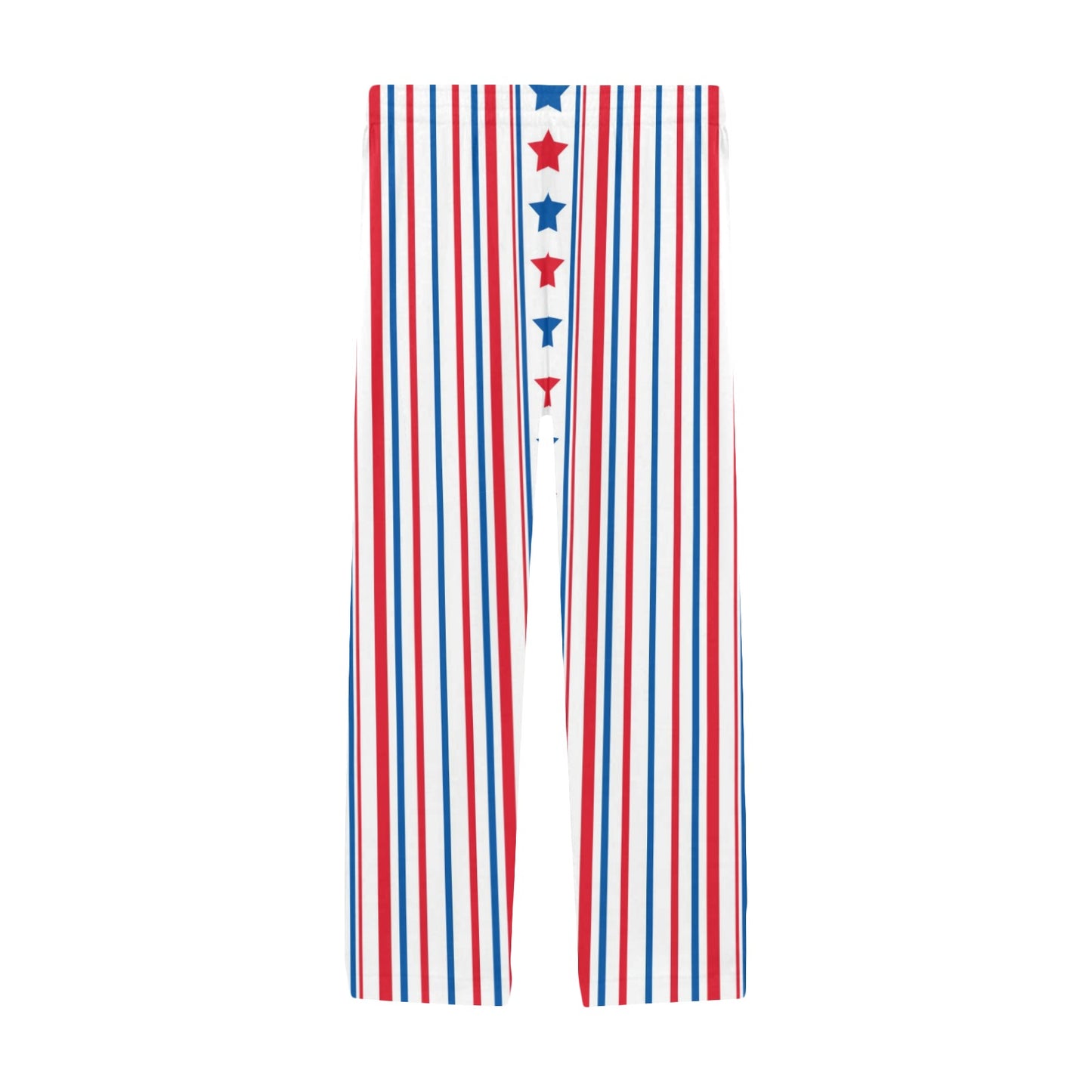 USA/American Flag Inspired Stripe/Star Pattern Men’s Pajama Trousers with Pockets (Made in the USA)