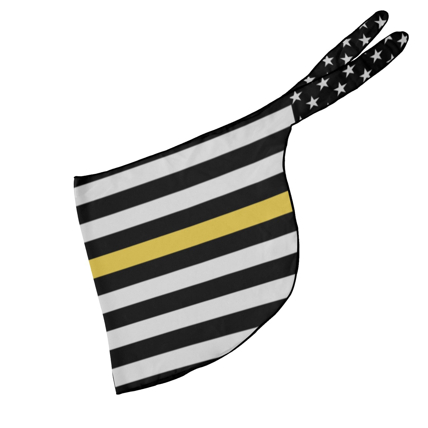 Black, gray, yellow striped flag by Luv My Flag.