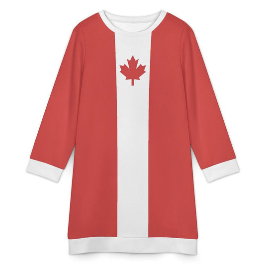 Canada Flag Inspired Sweater Dress