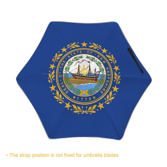 New Hampshire Flag Inspired Kids Safe Round Corner Umbrella