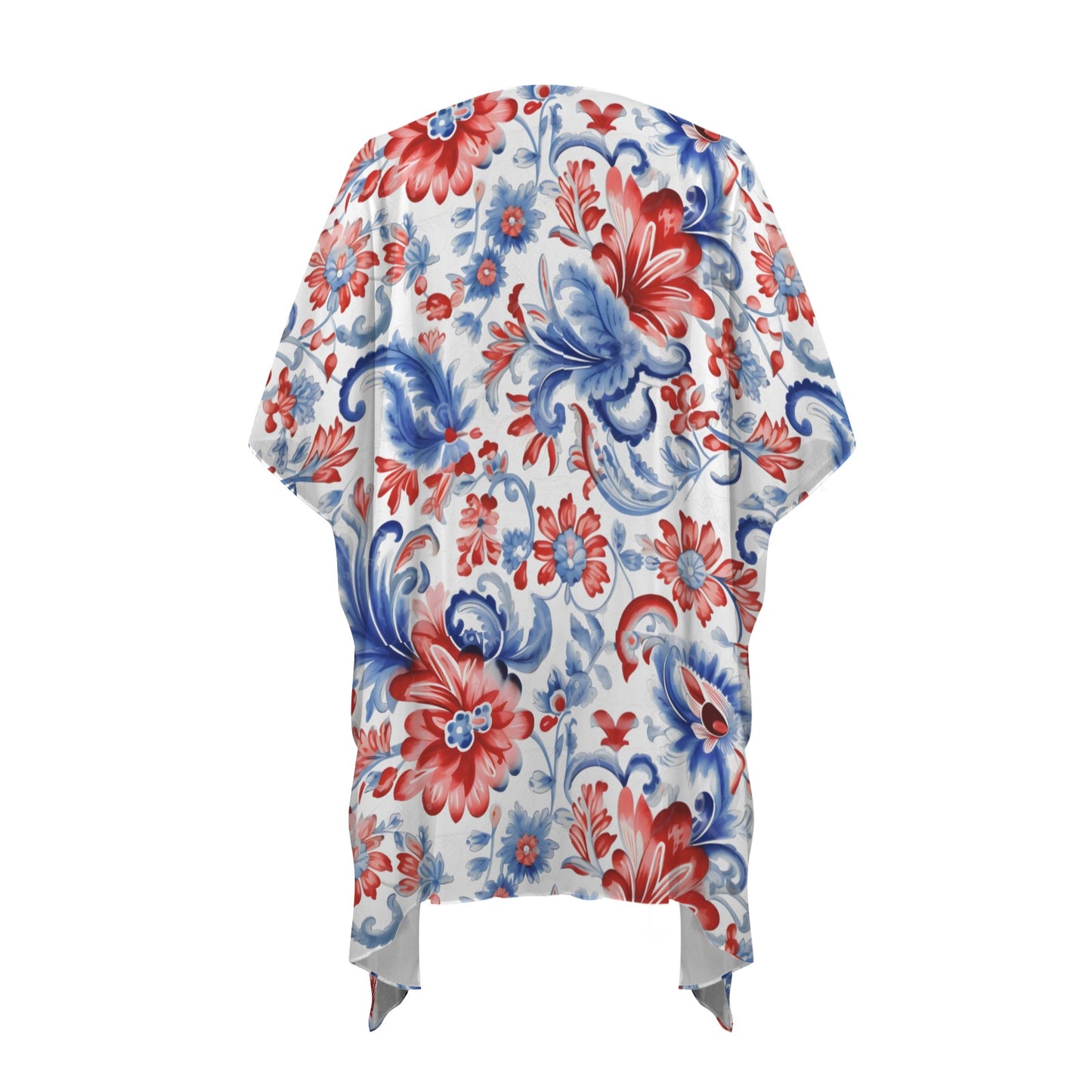 USA/American Flag Inspired Floral/Paisley Pattern Women's Long Cover Up