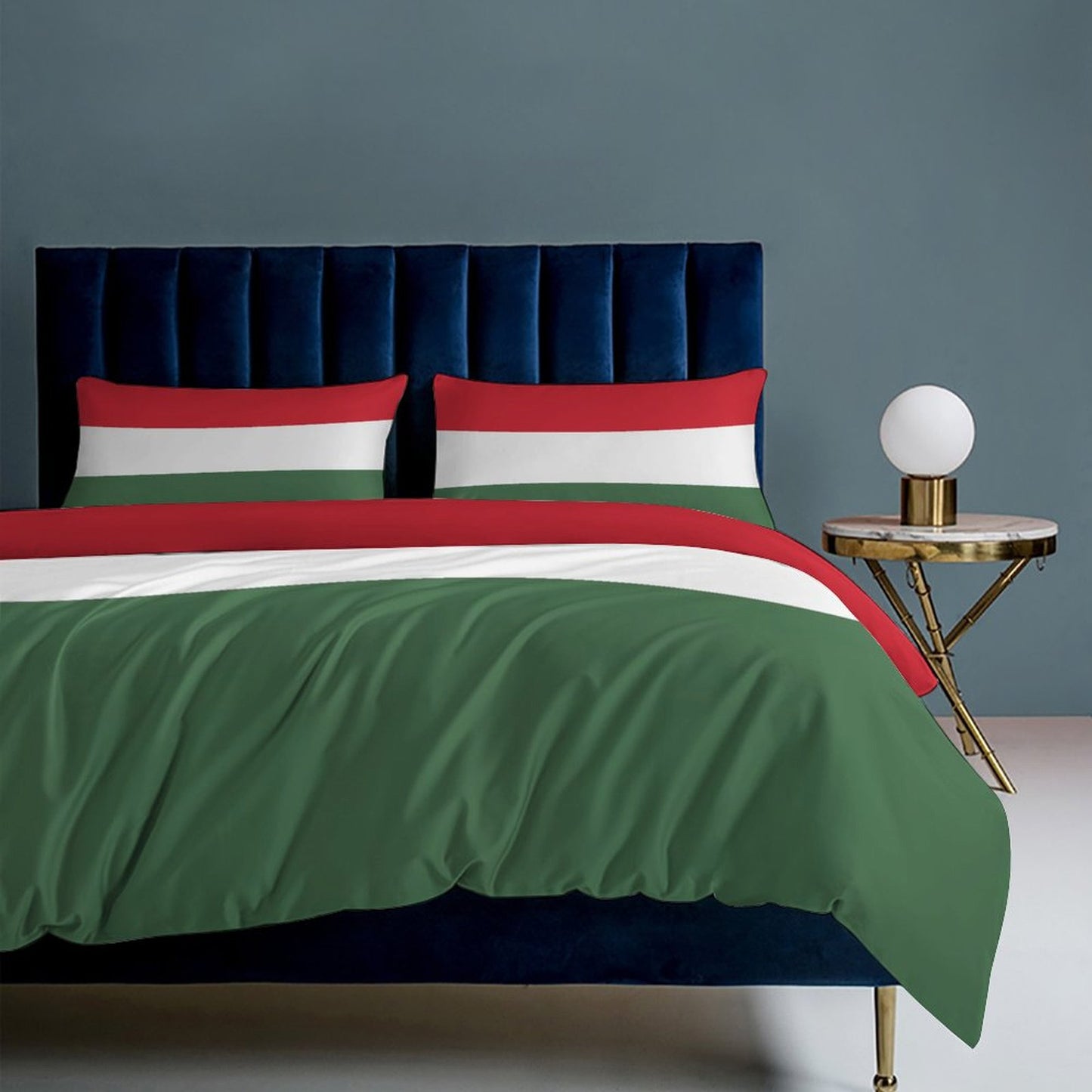 Hungary Flag Inspired 3-Piece Bedding Set (1 Duvet Cover + 2 Pillow Shams) – 102"×90"
