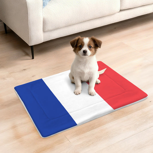 France Flag Inspired Pet Mat 25x18inch (Made in the USA)
