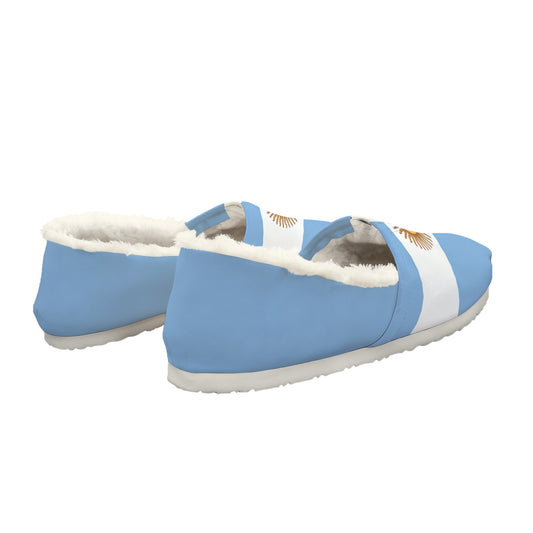 Argentina Flag Inspired Women's Fleece-Lined Canvas Slip-On
