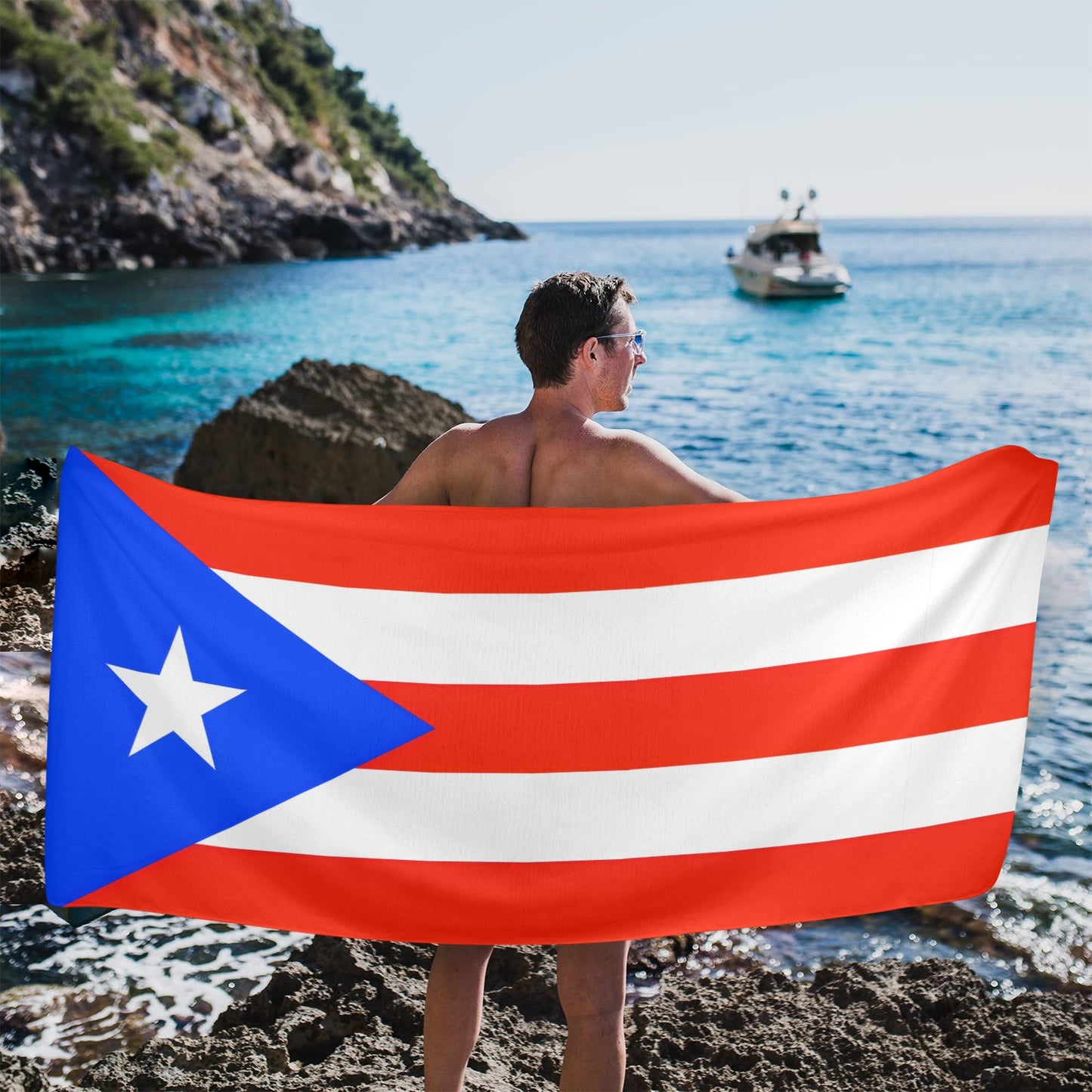 Puerto Rico Flag Beach Towel 31"x71" (Made in USA)