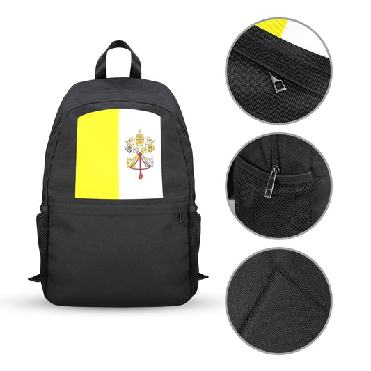 Vatican City Flag Inspired Casual Backpack Printed in the USA