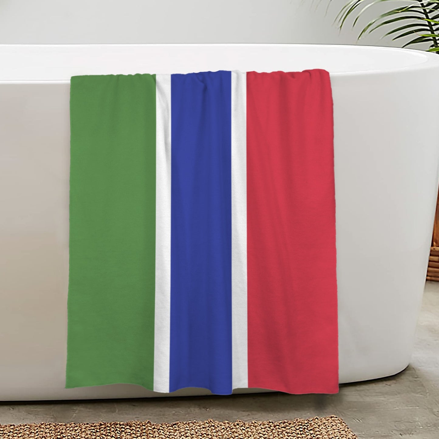 Gambia Flag Inspired Custom Bath Towel 29"x58"(Made in USA)
