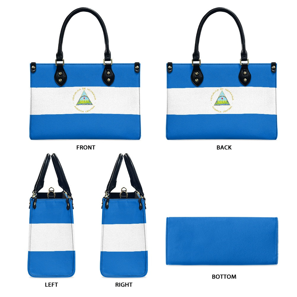 Nicaragua Flag Bag With Elegancia – PU Leather Purse for Daily Bravura - Luv My Flag