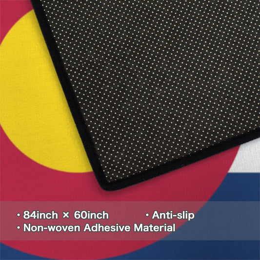 Colorado Flag Inspired 84x60 Inch Area Rug with Black Binding (Made in the USA)