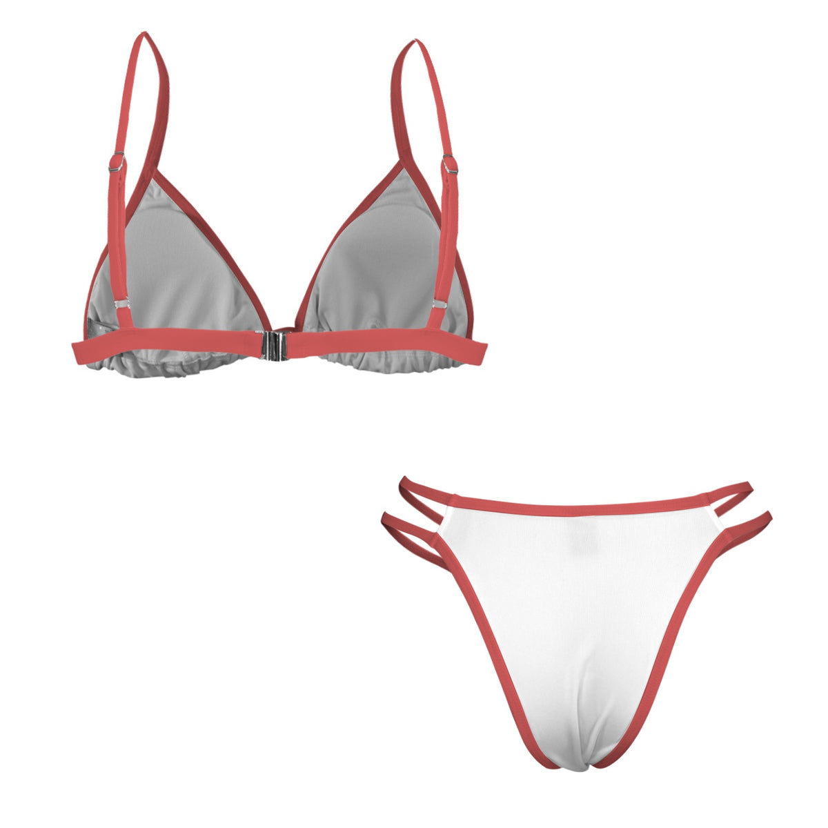 Canada Flag Inspired Double-Strap Triangle Bikini Set Style-2