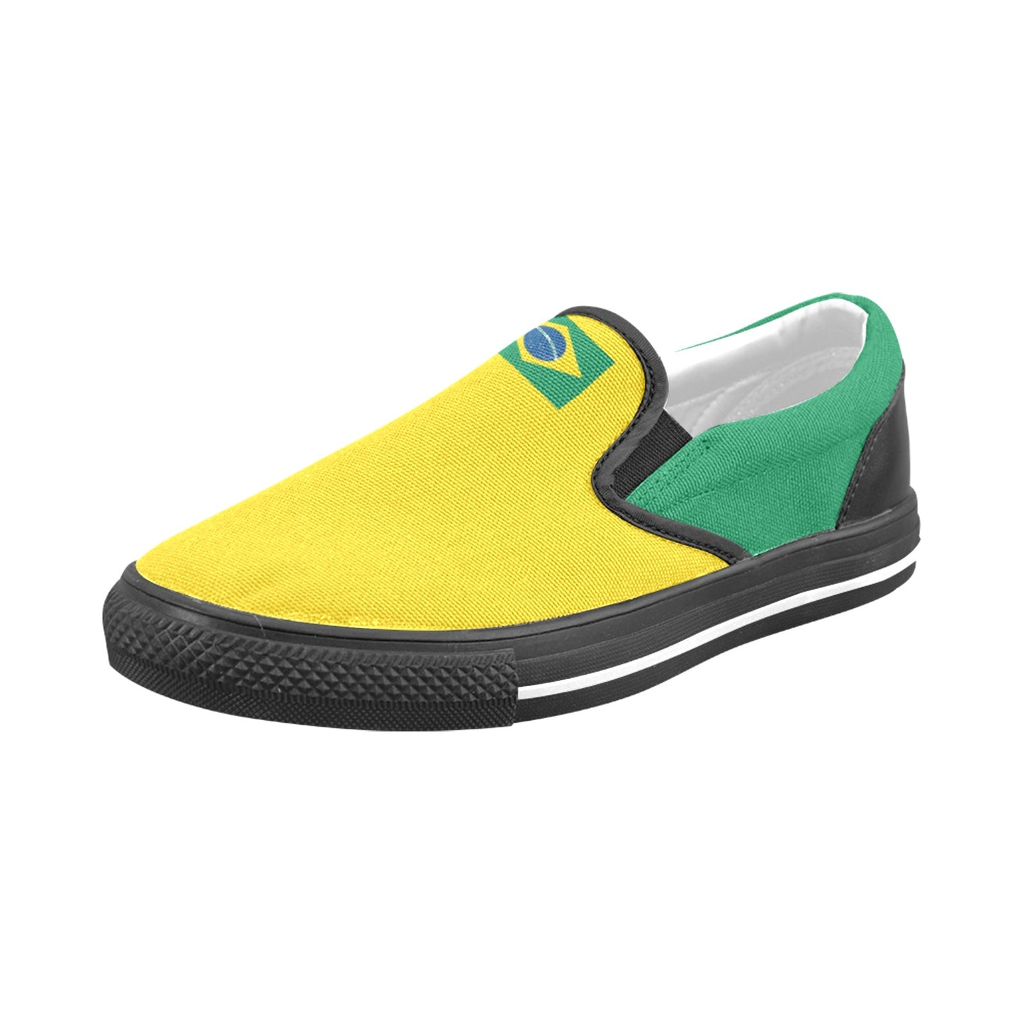 Brazil Flag Inspired Men's Slip-on Canvas Shoes
