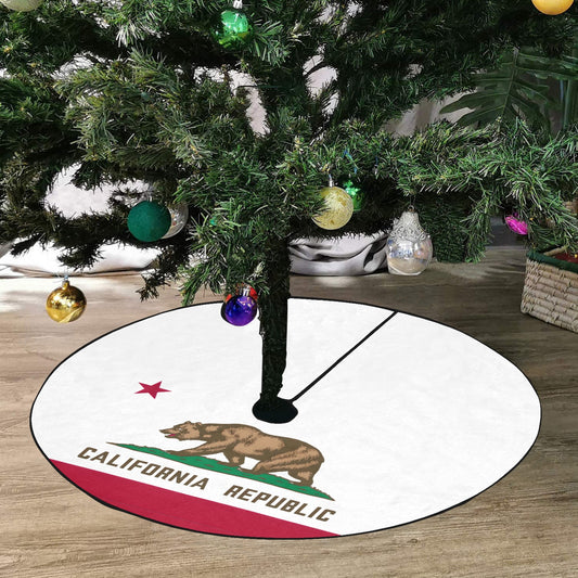 California Flag Thick Christmas Tree Skirt 47" x 47"