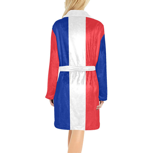 France Flag Inspired Women's Fleece Robe