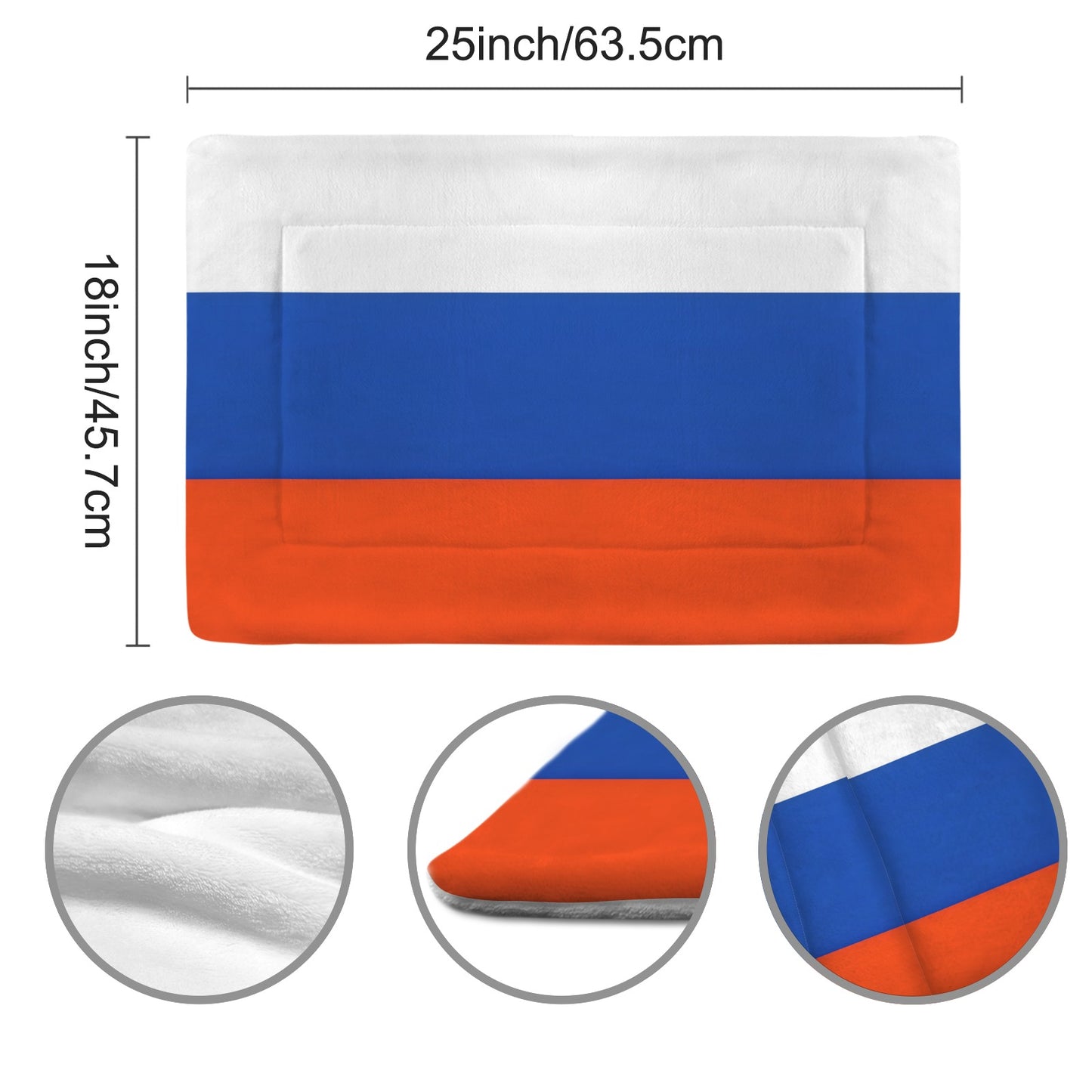 Russia Flag Inspired Pet Mat 25x18inch (Made in the USA)