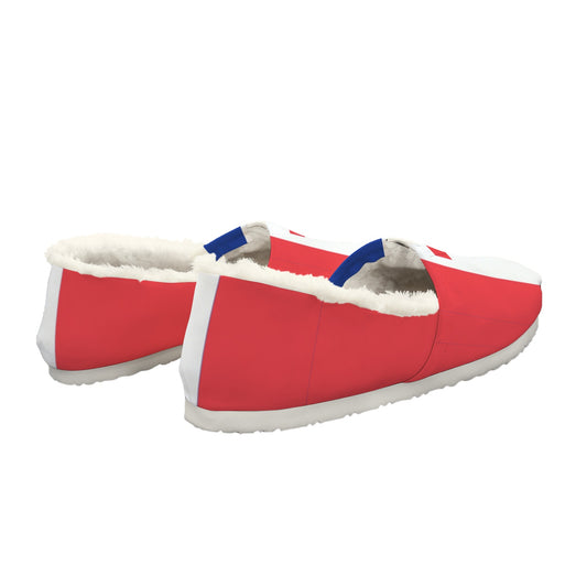 France Flag Inspired Women's Fleece-Lined Canvas Slip-On