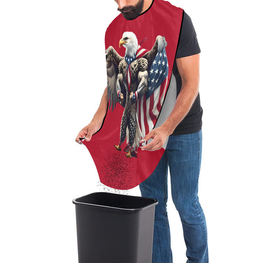 USA/American Flag Inspired Bald Eagle American Flag With Cape Beard Bib Apron for Men Shaving & Trimming