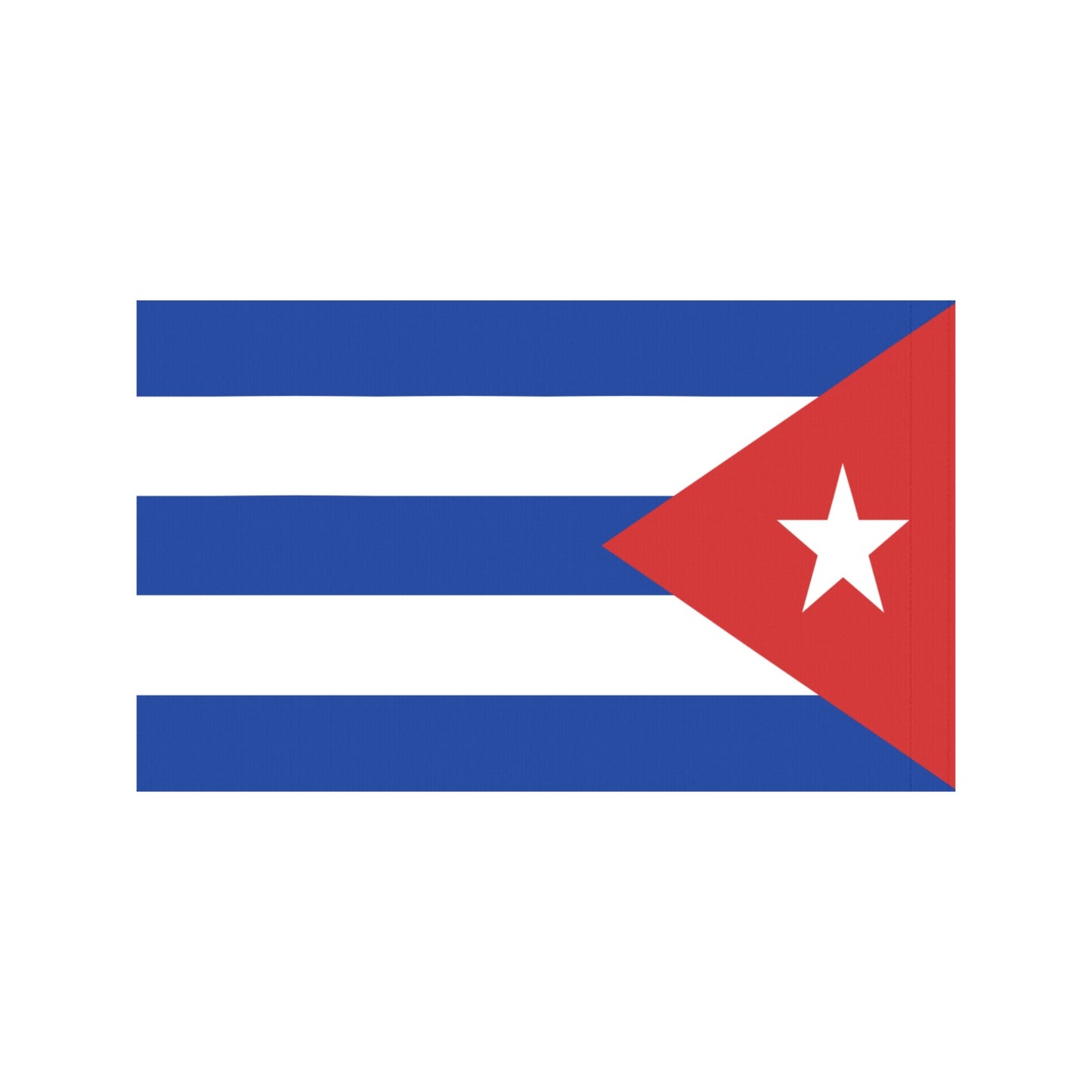 Cuban flag by Luv My Flag, red triangle, stripes.