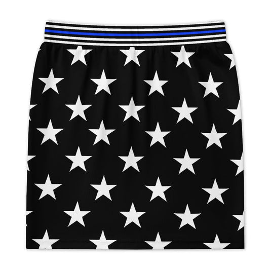 Thin Blue Line Flag Inspired Women's Mini Skirt