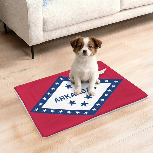 Arkansas Flag Inspired Pet Mat 25x18inch (Made in the USA)
