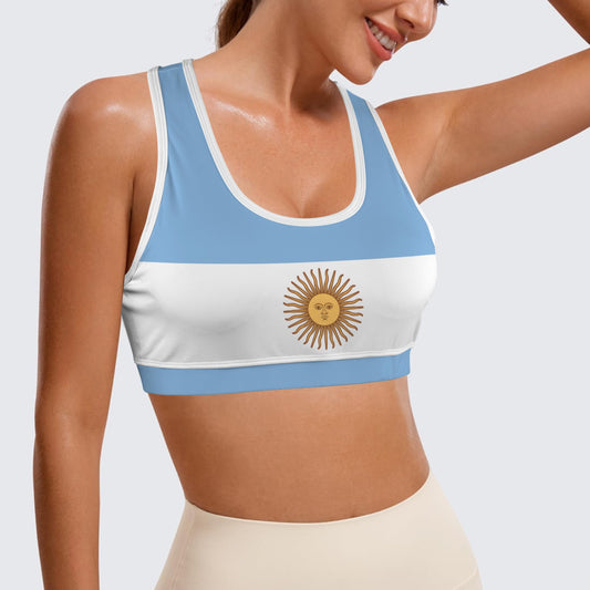 Argentina Flag Racerback Sports Bra