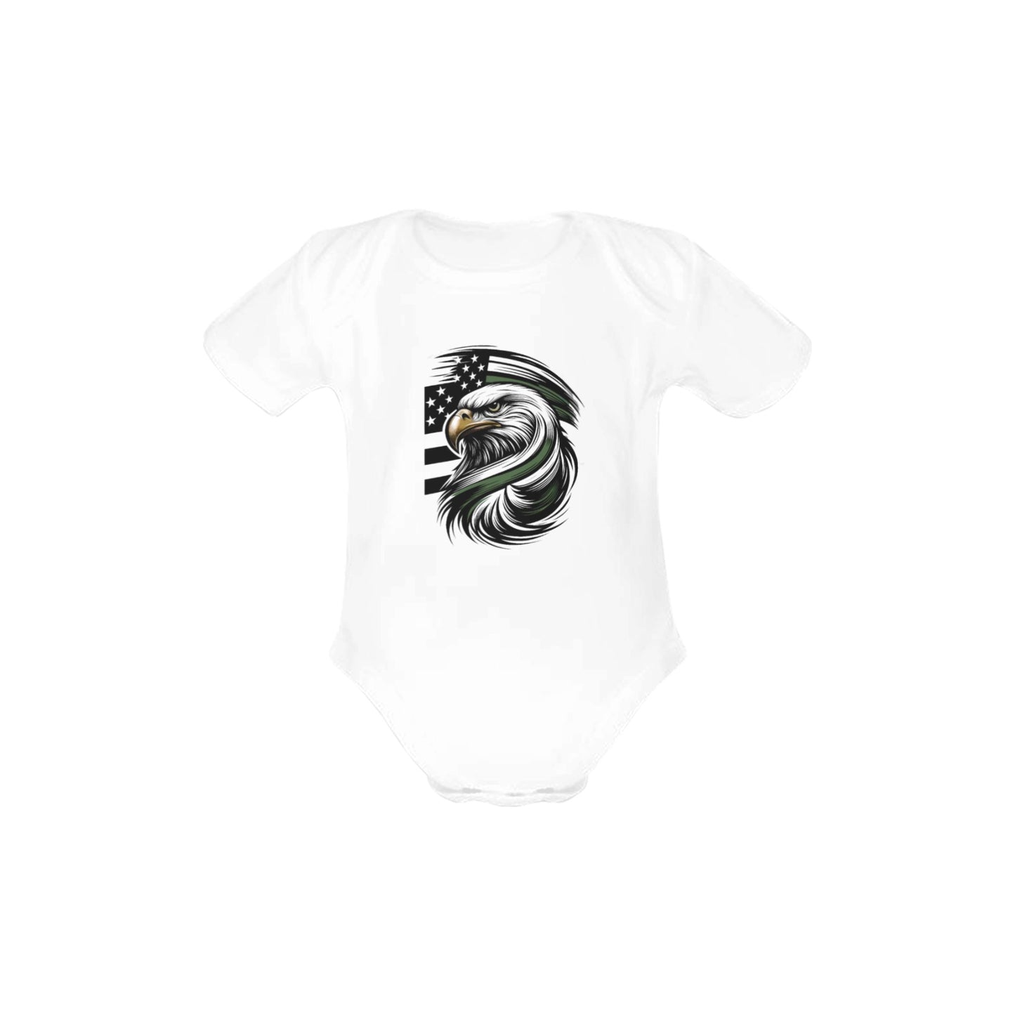 Thin Green Line Eagle Baby Short Sleeve Unisex Bodysuits(Made in USA)