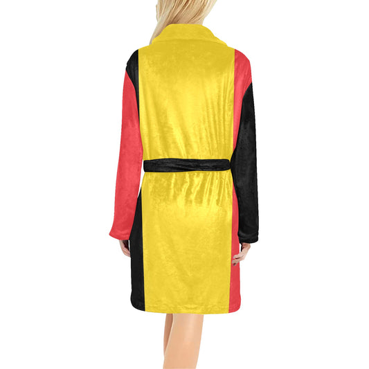 Belgium Flag Inspired Women's Fleece Robe