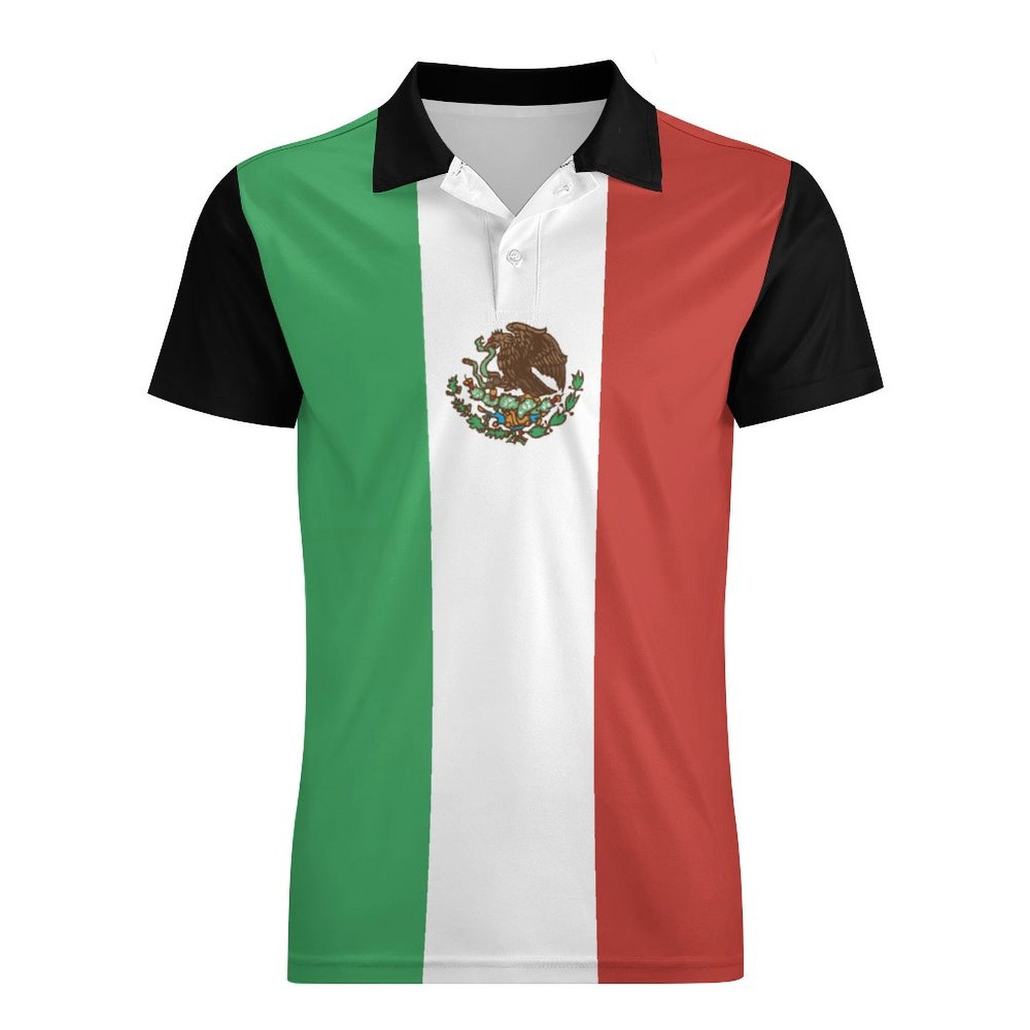 Mexico Flag Inspired Men’s Premium Ice Silk Polo Shirt