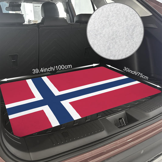 Norway Flag Inspired Car Trunk Mat 100 × 75 cm / 39.4 × 30 in Printed in the USA