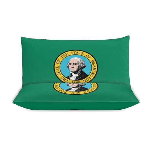 Washington Flag Inspired 3-Piece Bedding Set (1 Duvet Cover + 2 Pillow Shams) – 102"×90"