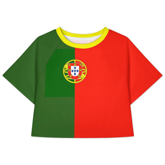 Portugal Flag Inspired Women's Cropped Shirt