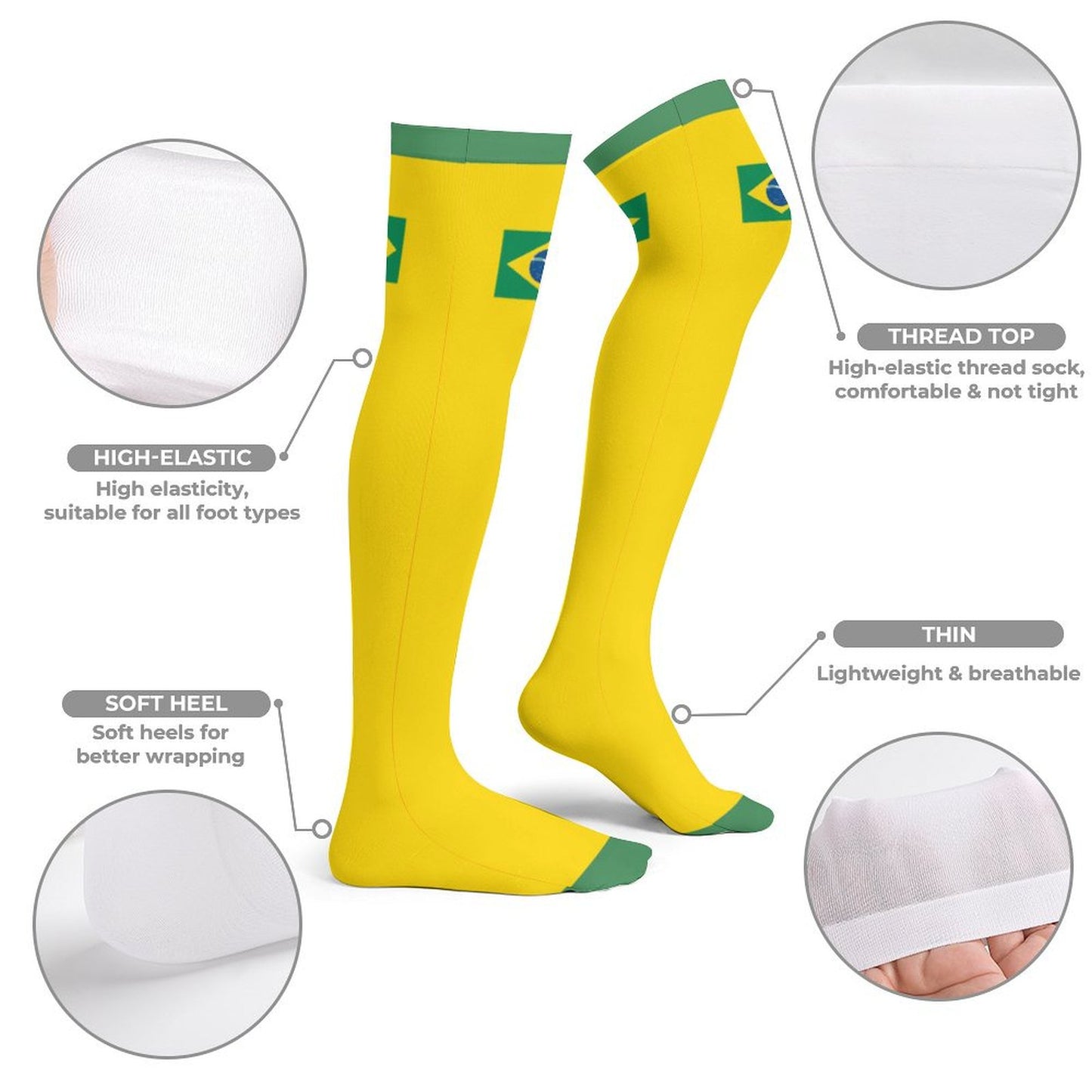 Brazil Flag Trendy Stockings(Long)