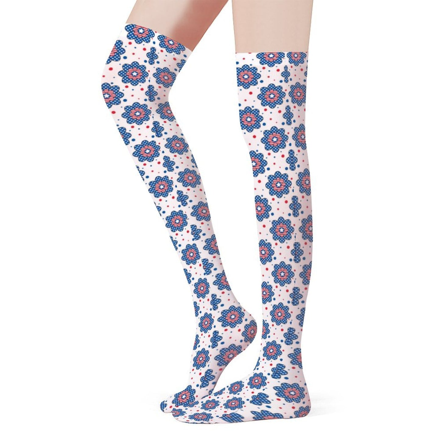 USA/American Flag Inspired Design (style-1) Trendy Stockings(Long)