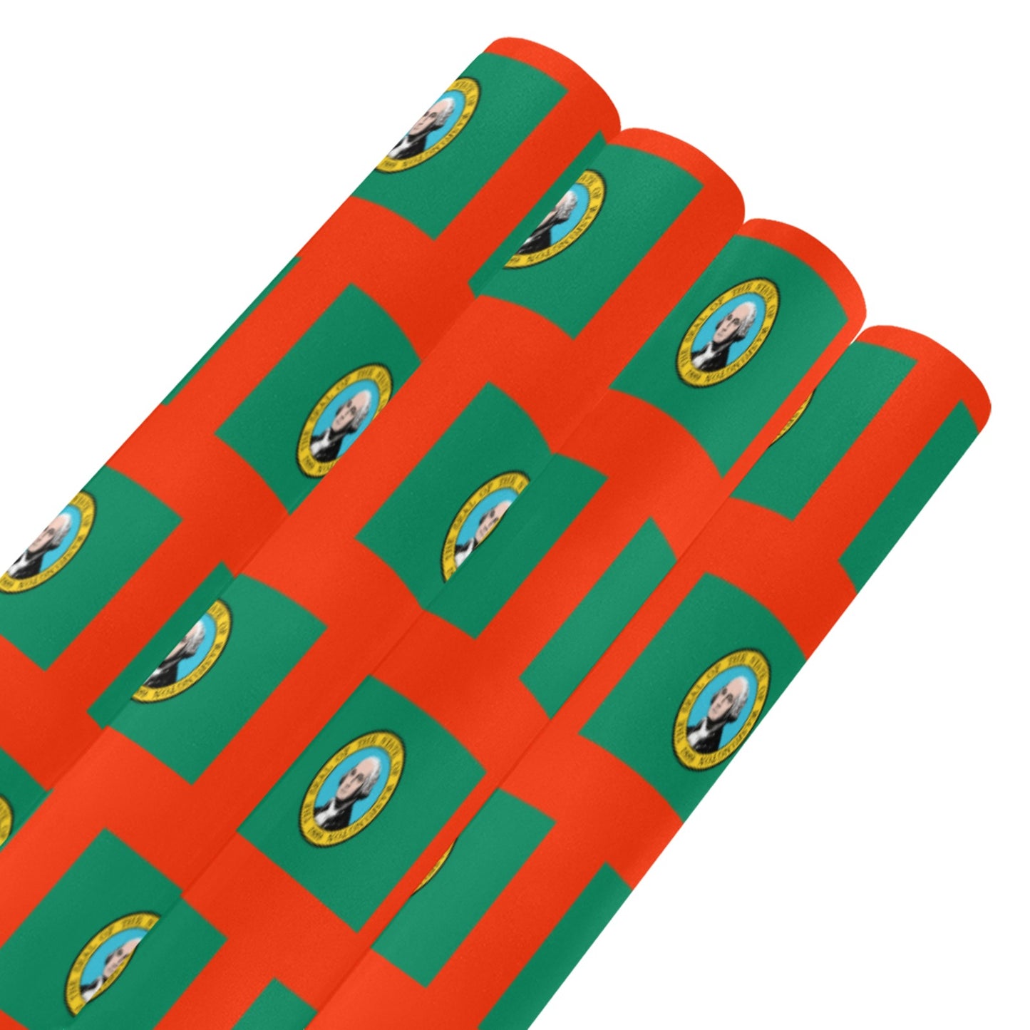 Washington Flag Inspired Custom Gift Wrapping Paper 58"x 22.5" (4 Rolls)