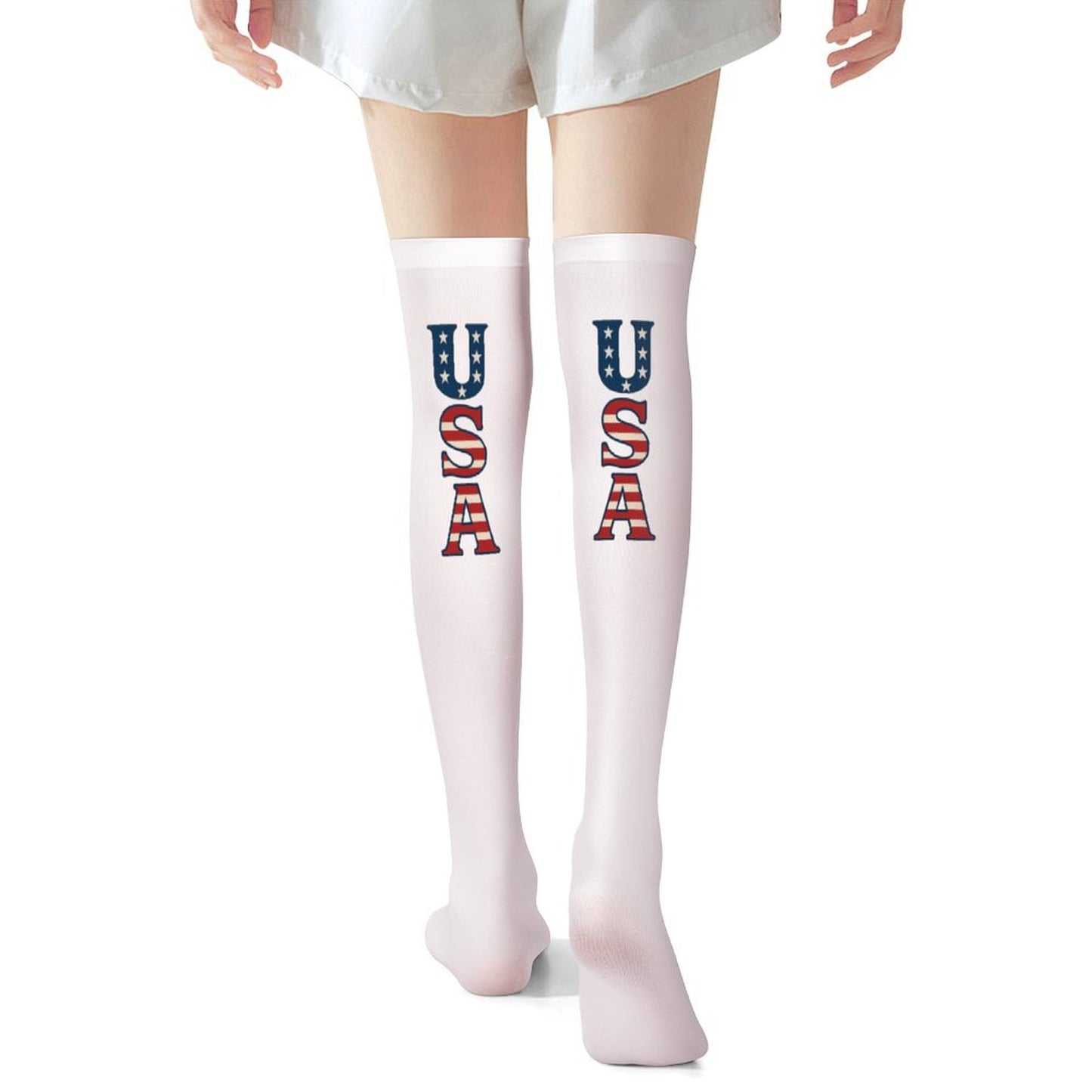 USA/American Flag "USA" Trendy Stockings(Long)