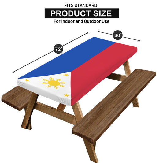 Philippines Flag Picnic Table Cover (72" x 30") (Made in the USA)