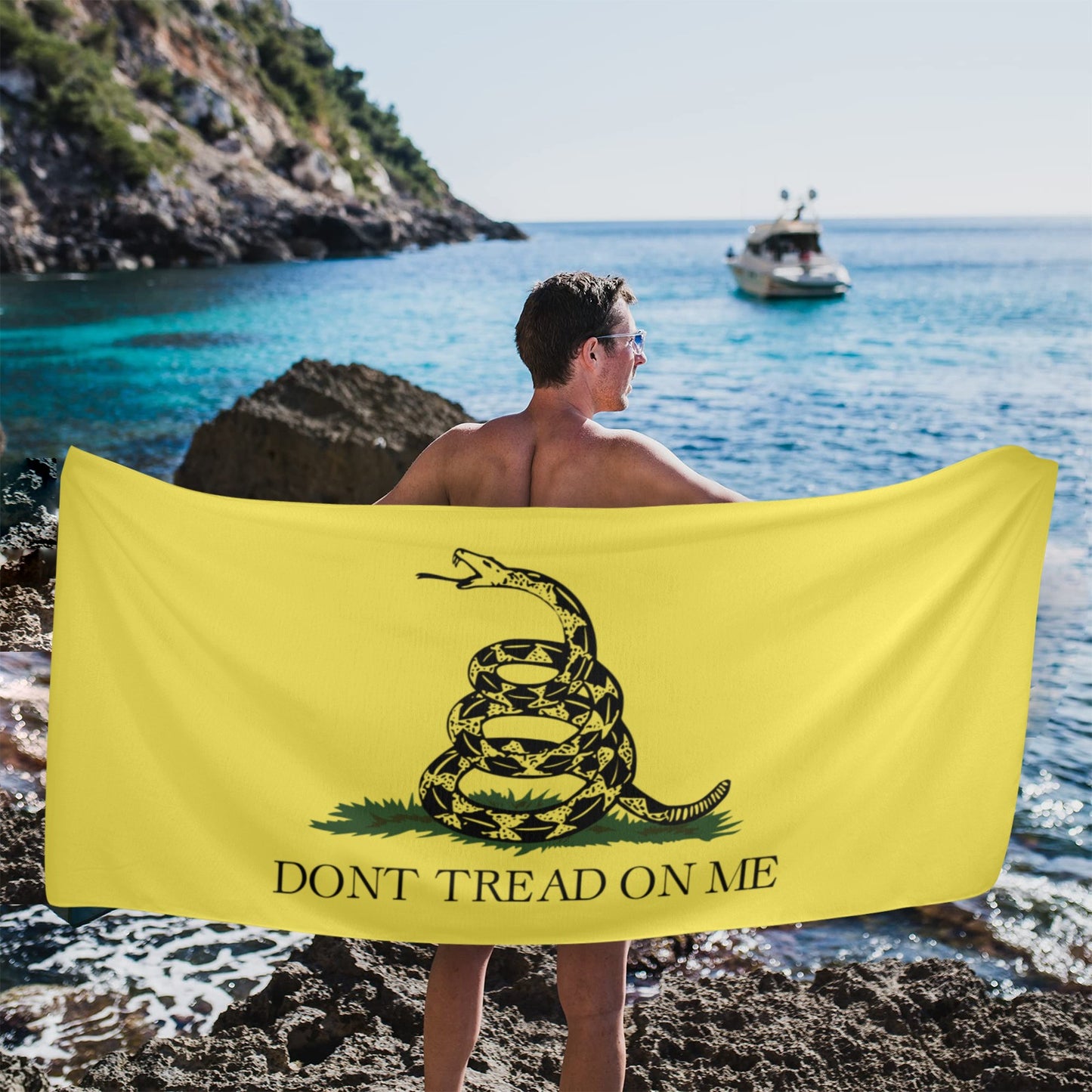 Gadsden Flag Inspired Beach Towel 31"x71" (Made in USA)