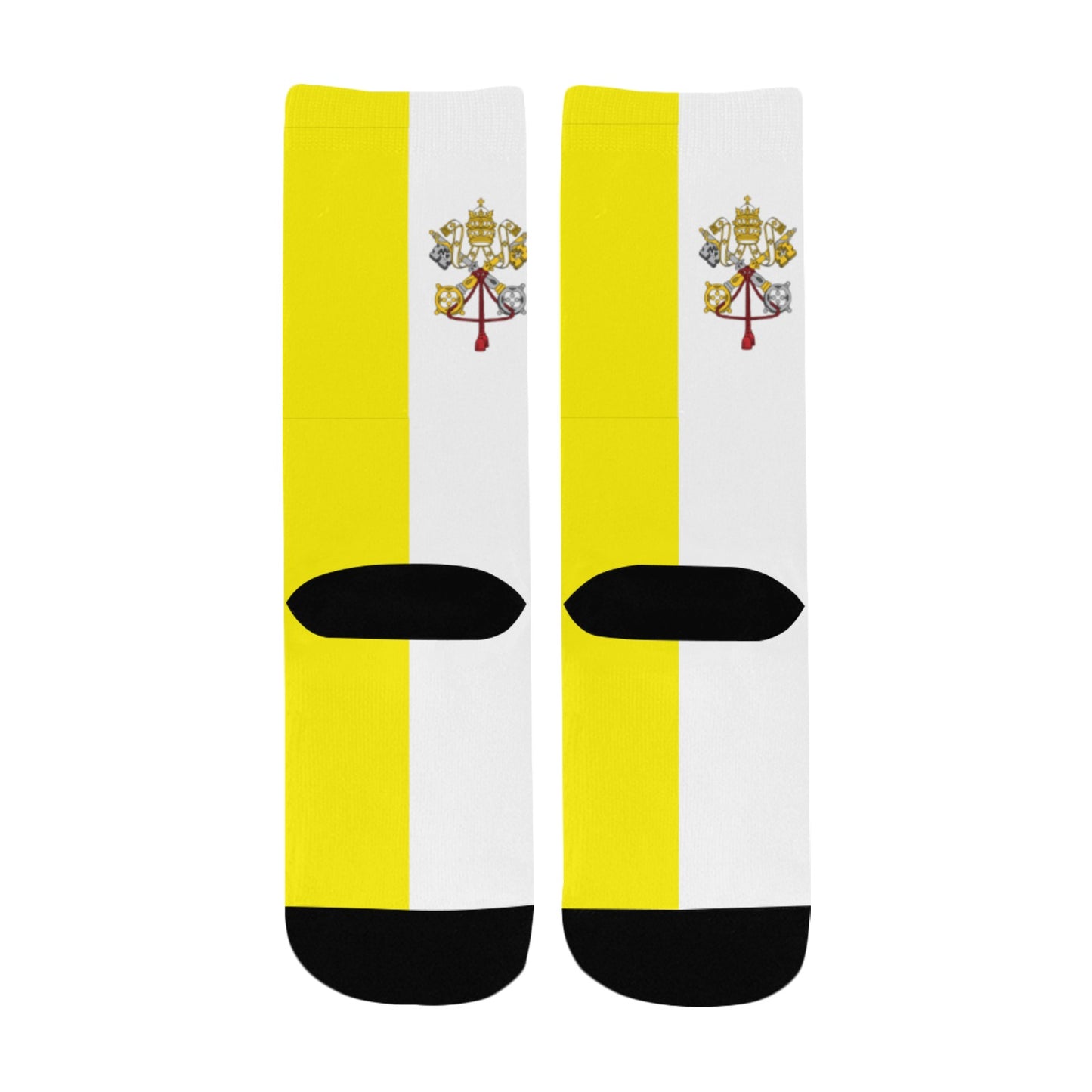 Vatican City Flag Inspired Kid's Custom Socks (Made in the USA)