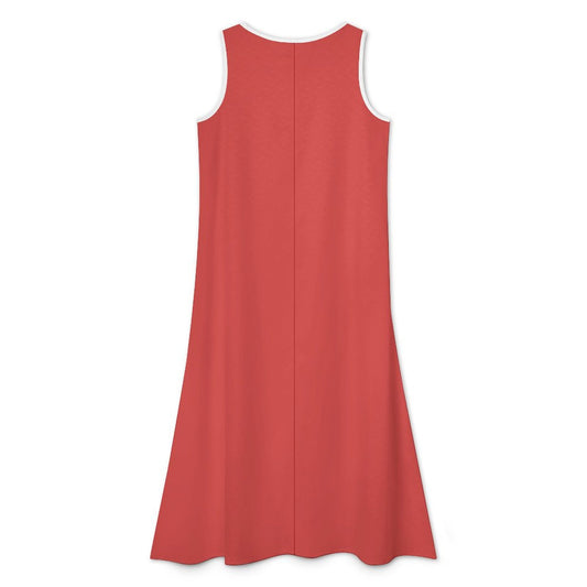 Canada Flag Inspired Sleeveless High-Low Hem Dress