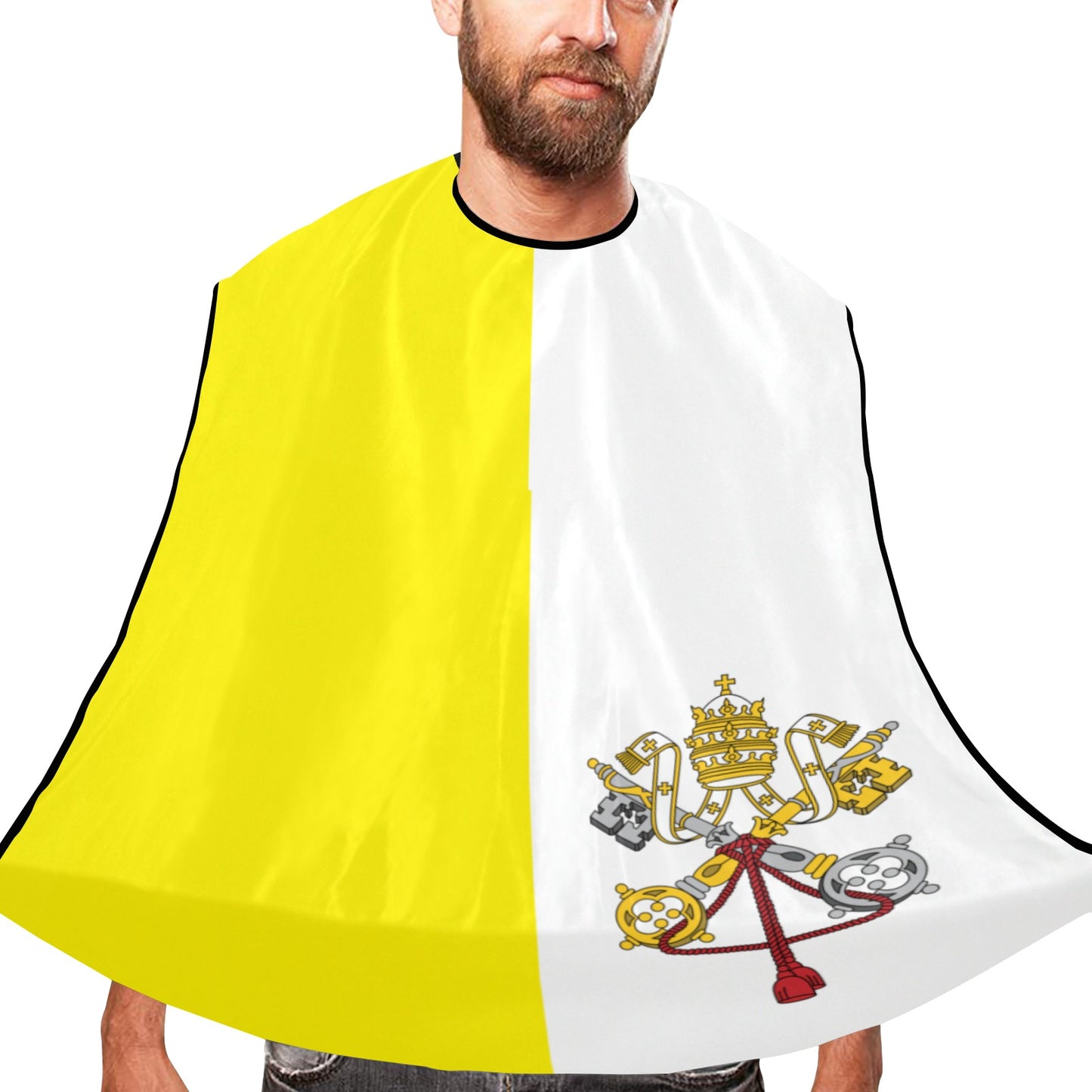 Vatican City Flag Beard Bib Apron for Men Shaving & Trimming