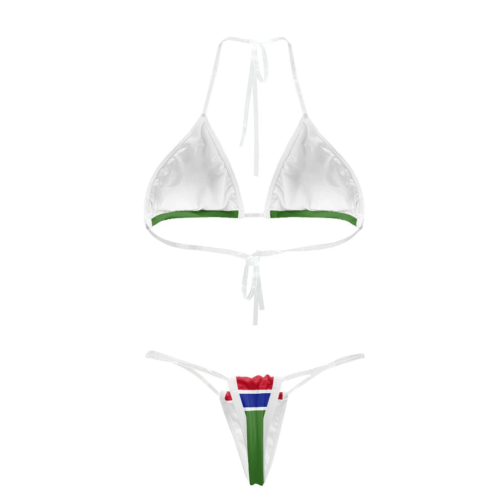 Gambia Flag Inspired Transparent String Bikini