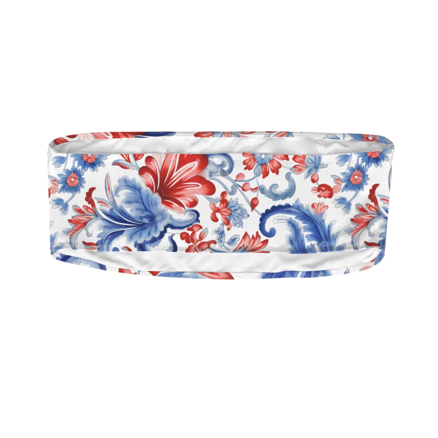 USA/American Flag Inspired Floral/Paisley Pattern Flag Inspired Bandeau Tube Bikini Top