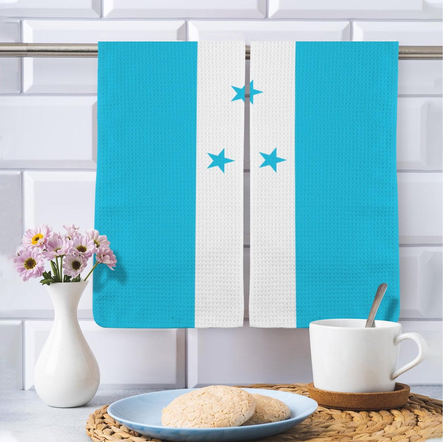 Honduras Flag Inspired Kitchen Towel 40X60cm (Pack of 2) (Made in the USA)